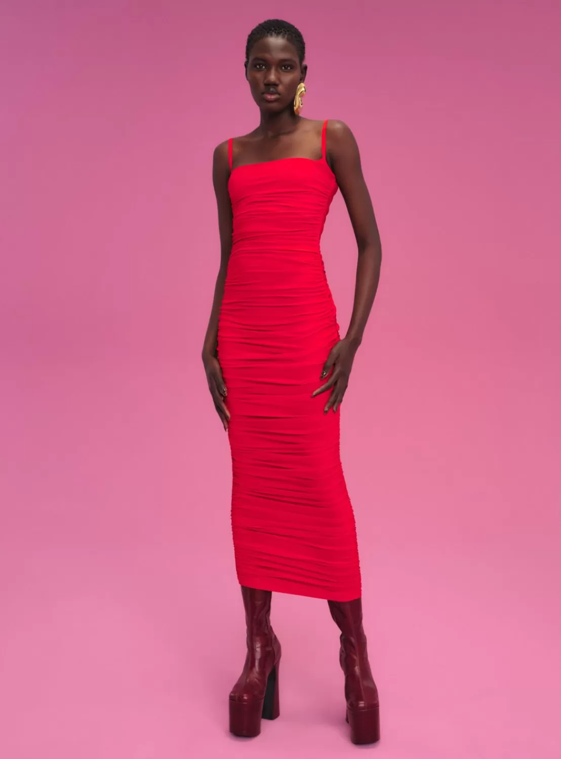 Adler Midi Dress In Red^Solace London Hot