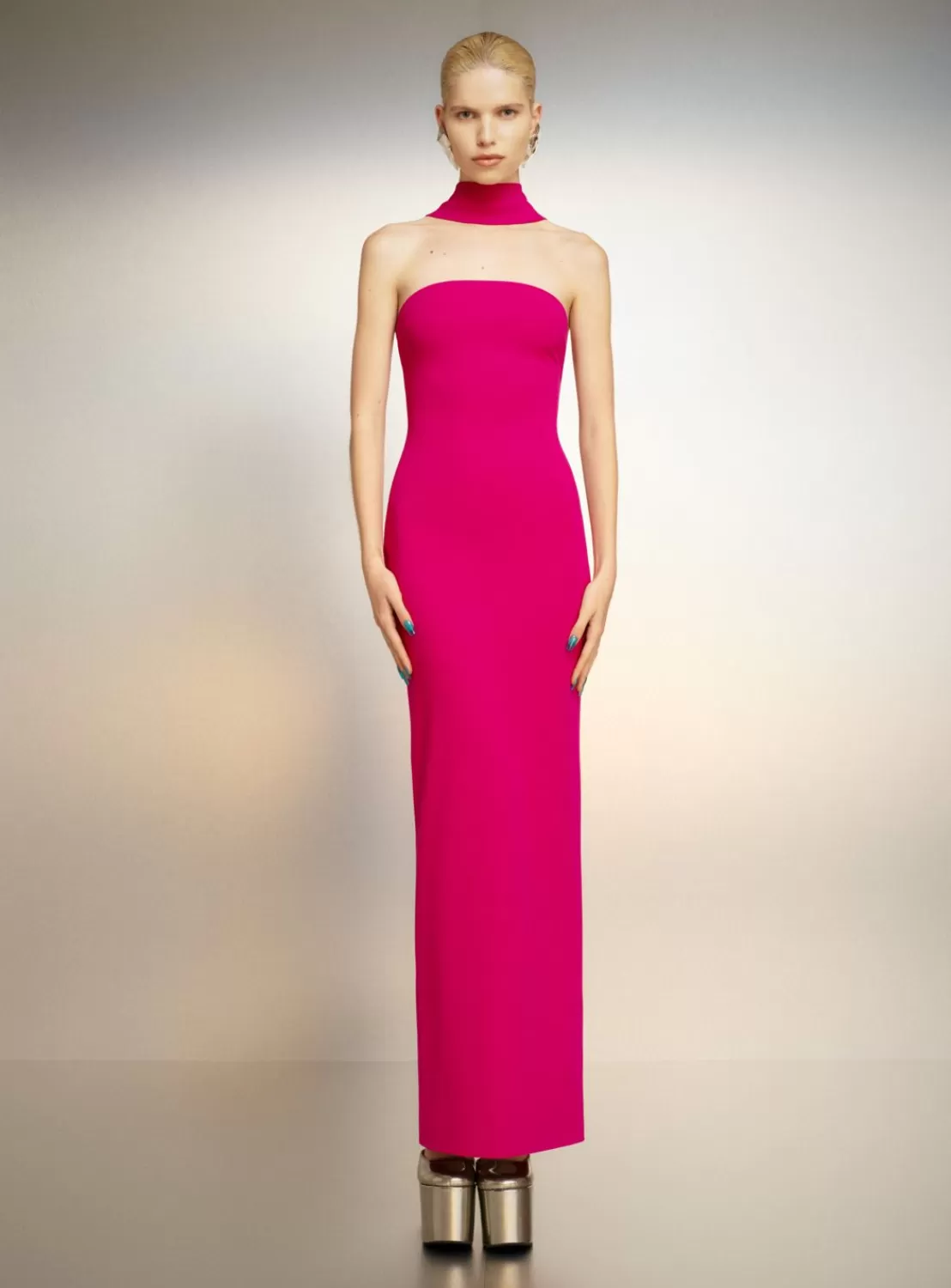 The Amari Maxi Dress In Fuchsia^Solace London New