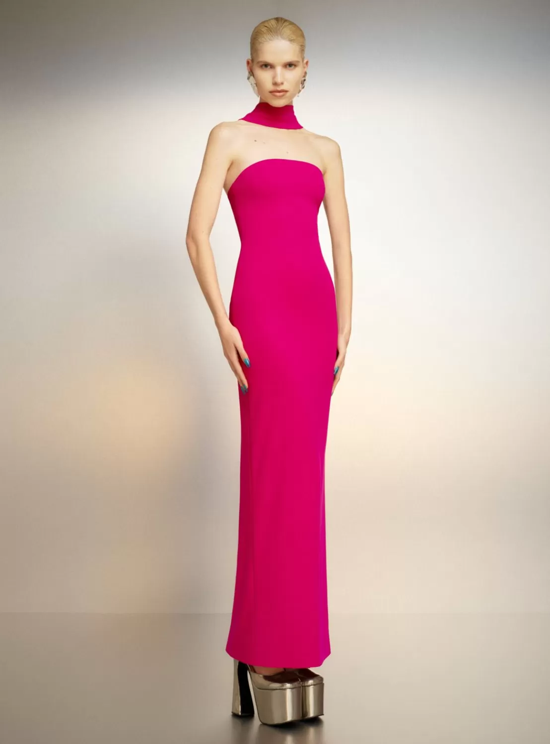 The Amari Maxi Dress In Fuchsia^Solace London New