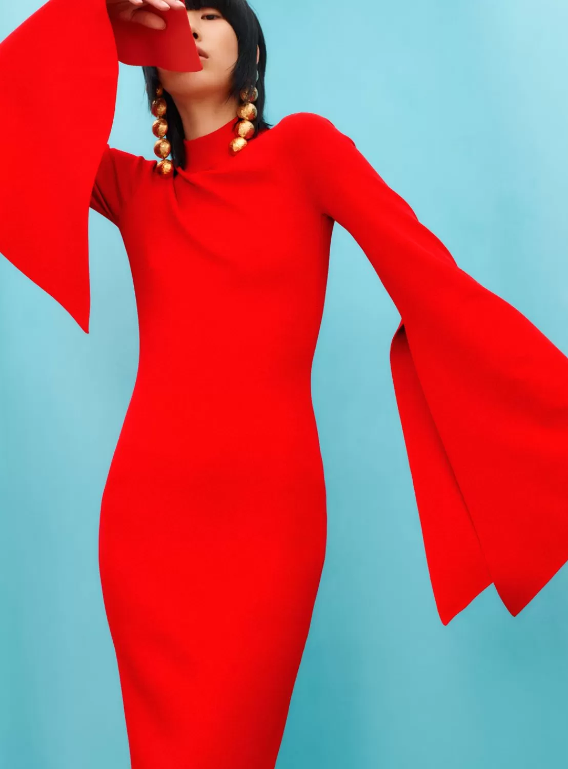 The Ami Midi Dress In Red^Solace London Fashion