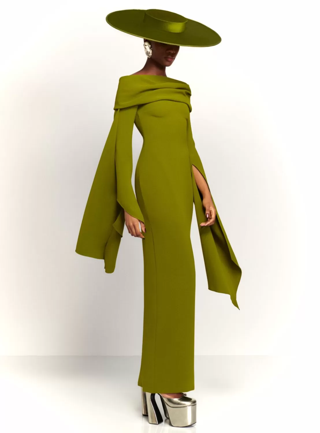 The Arden Maxi Dress In Sweet Pea Green^Solace London Flash Sale