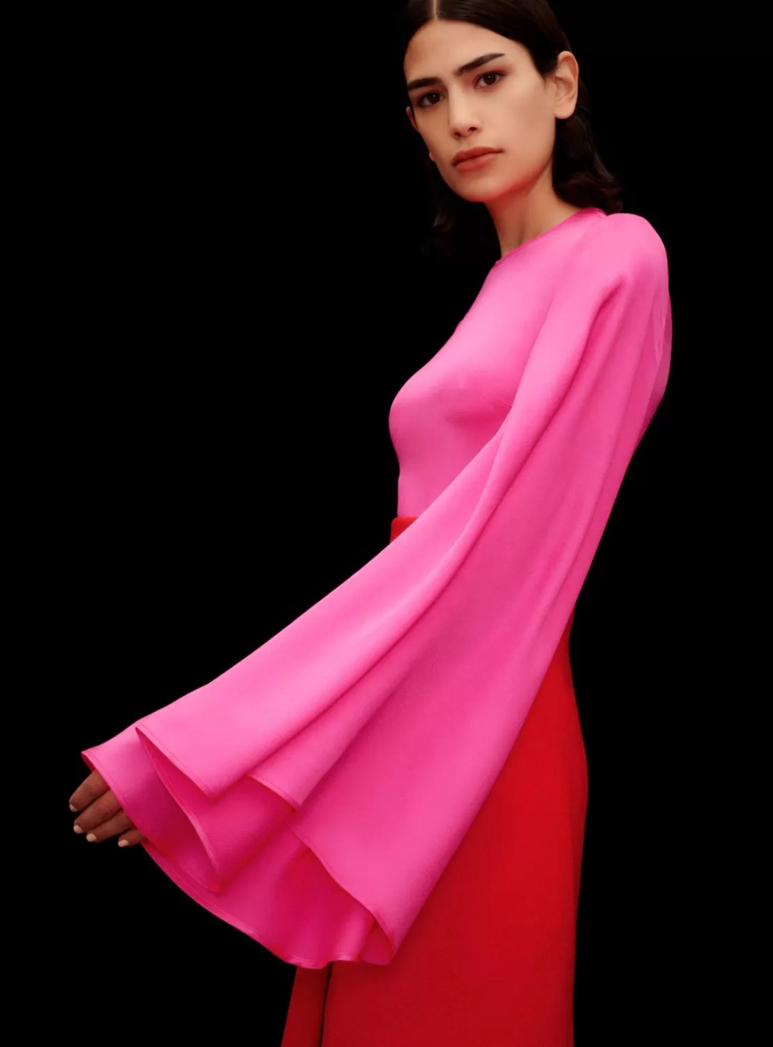 The Asta Midi Dress In Hot Pink & Red^Solace London Store