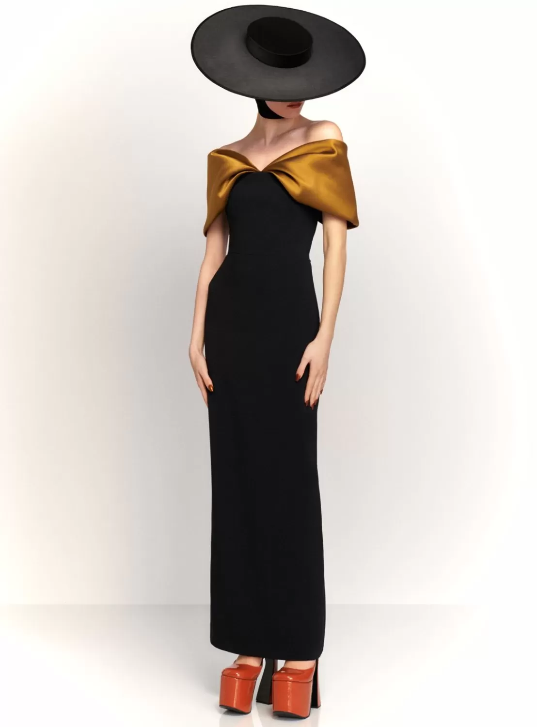 The Dakota Maxi Dress In Gold And Black^Solace London Fashion