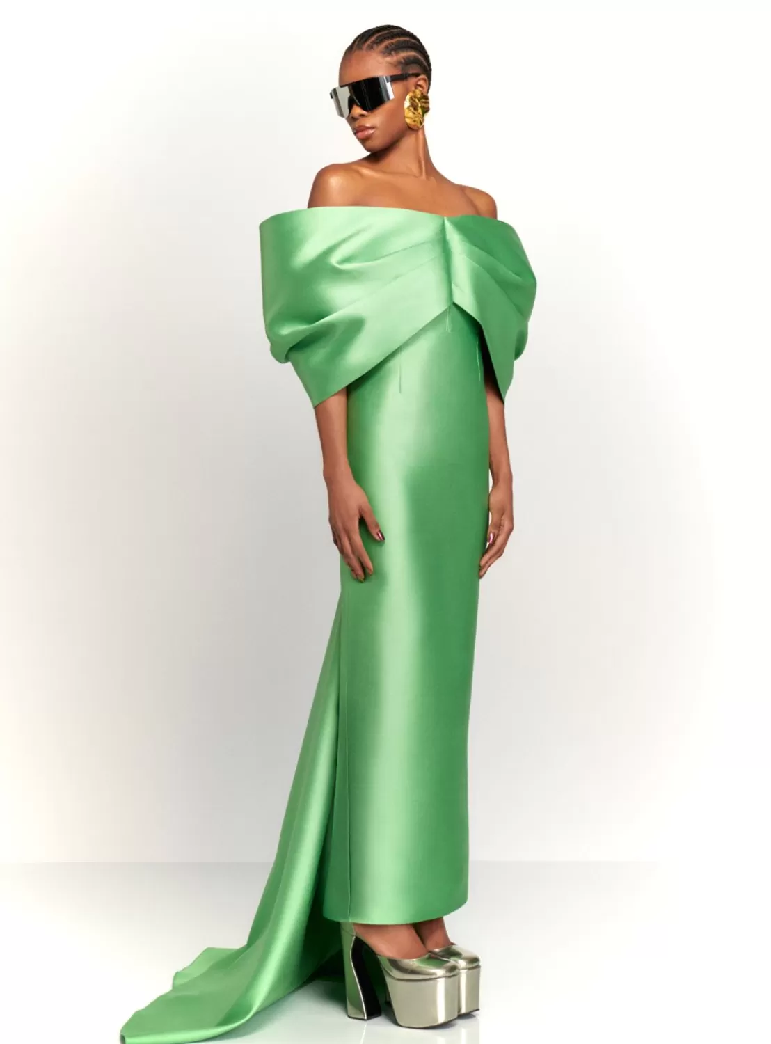 The Delphina Maxi Dress In Pistachio^Solace London New