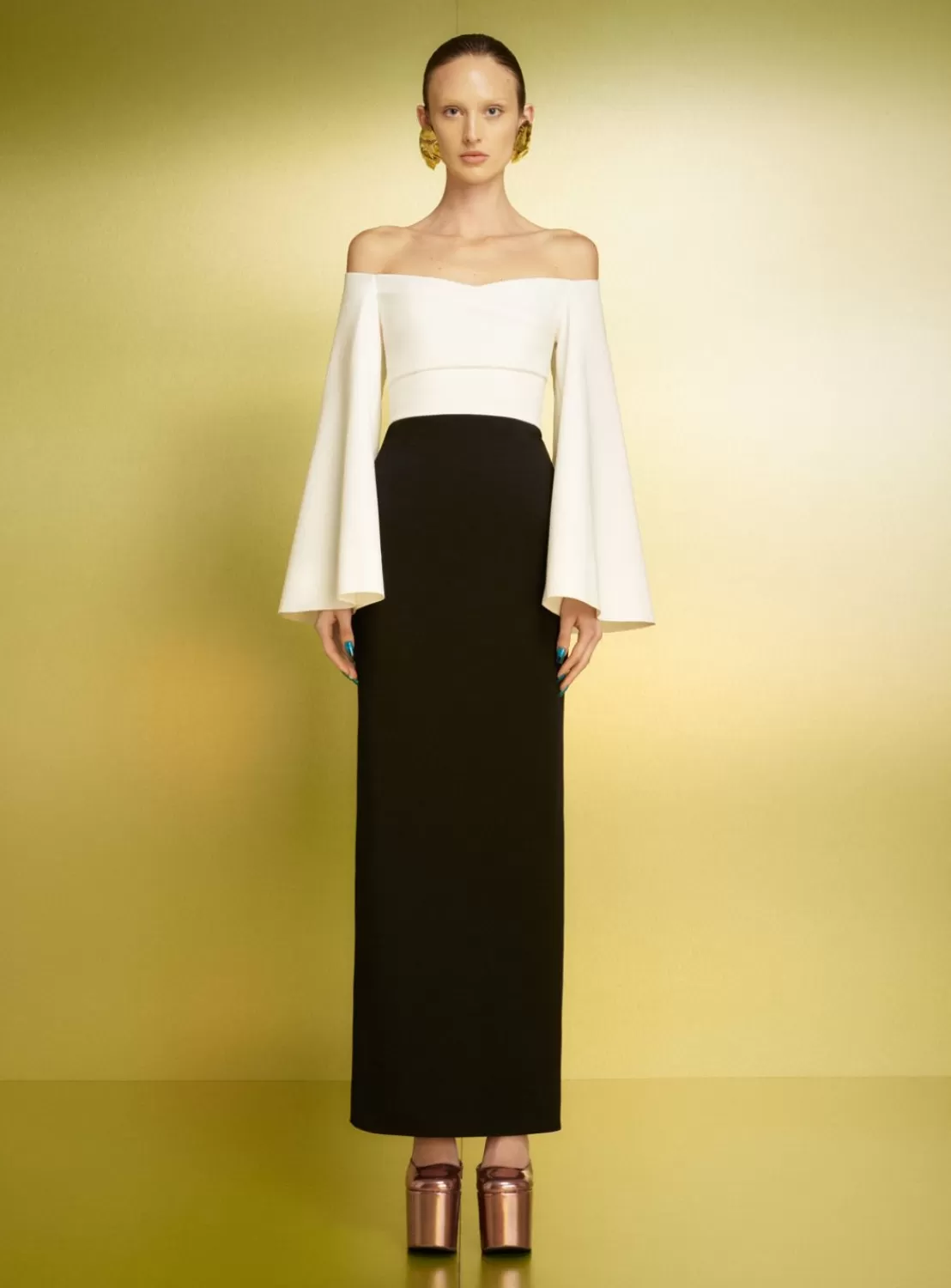 The Eliana Maxi Dress In Cream And Black^Solace London Hot