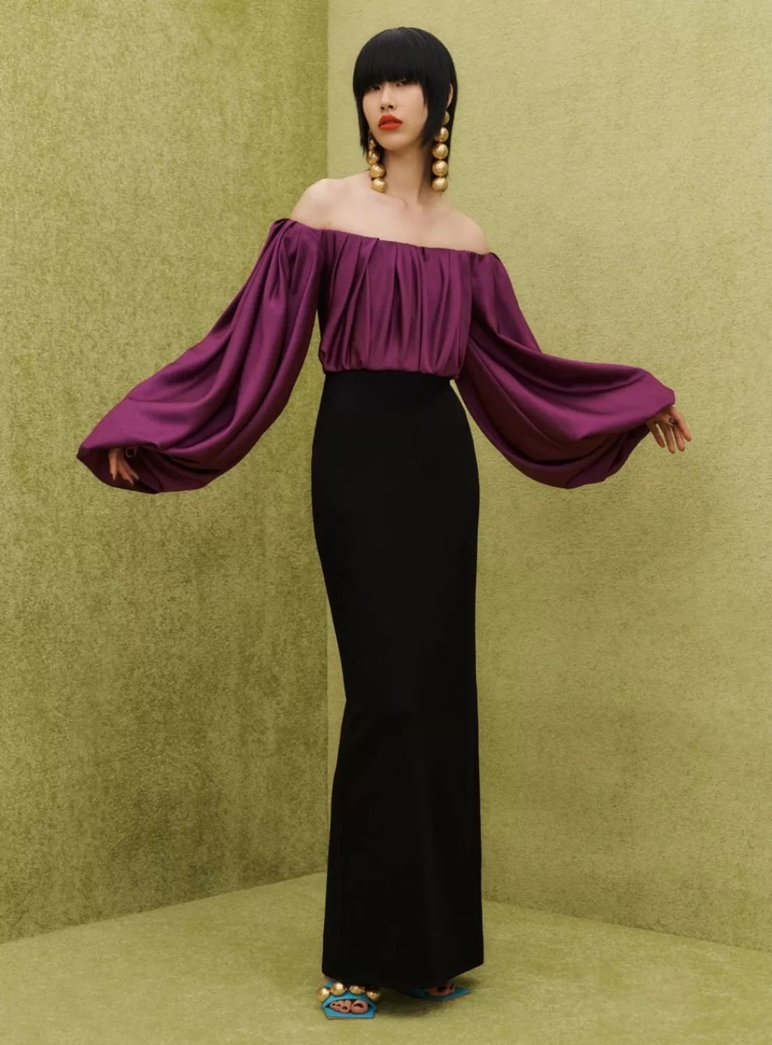 The Finn Maxi Dress In Dark Purple & Black^Solace London New