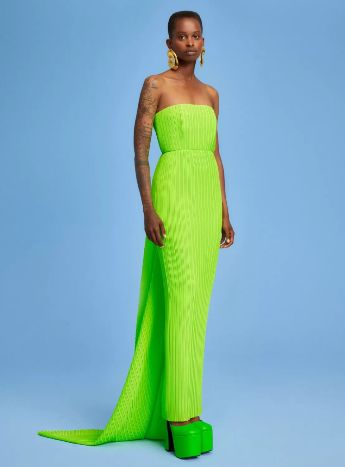 The Harlee Maxi Dress In Lime^Solace London Clearance