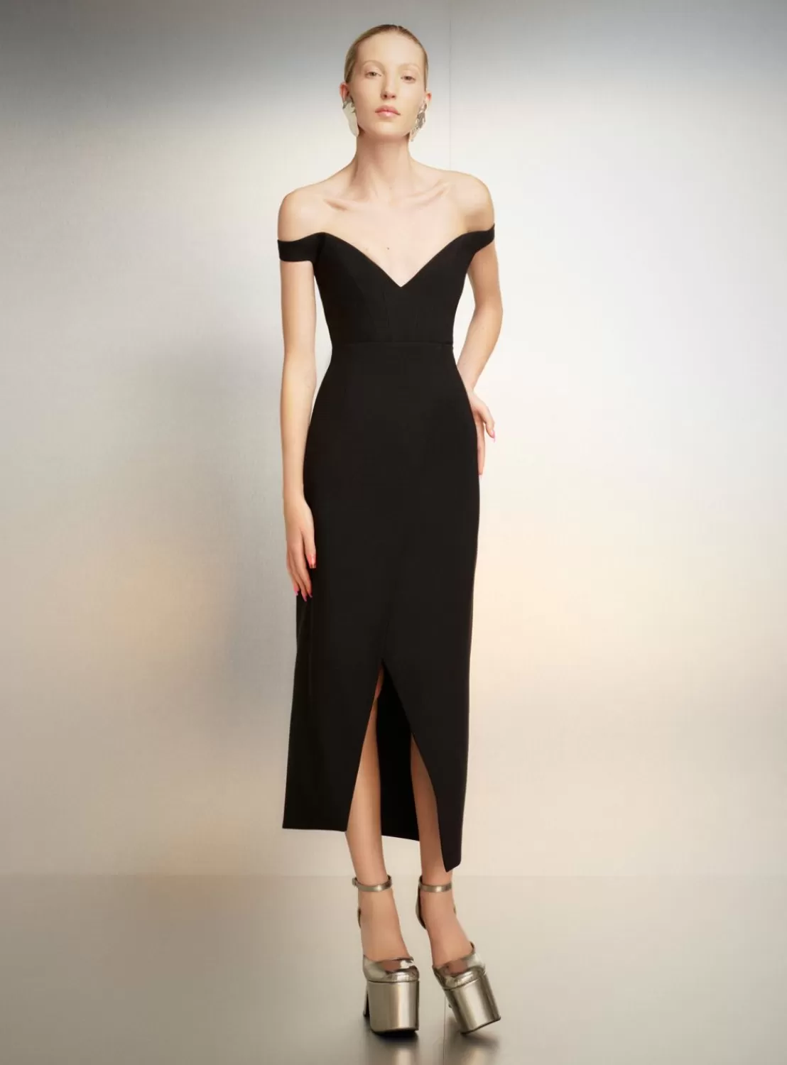 The Karter Midi Dress In Black^Solace London Cheap