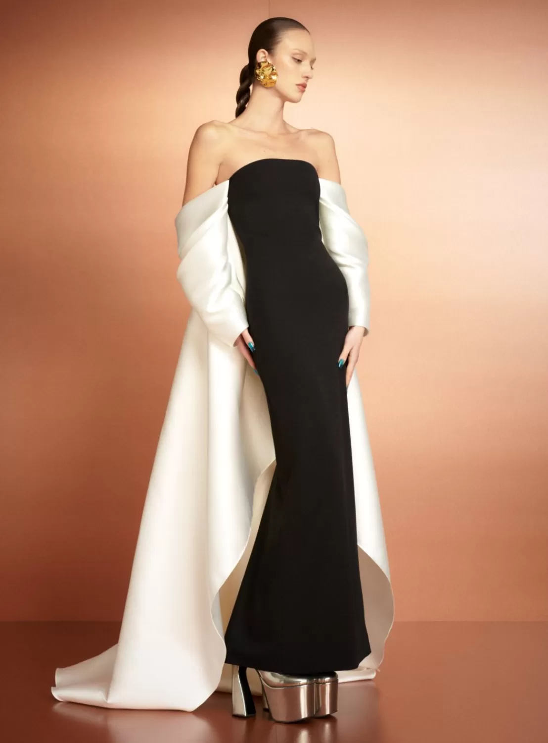 The Kyla Maxi Dress In Black And Cream^Solace London Outlet