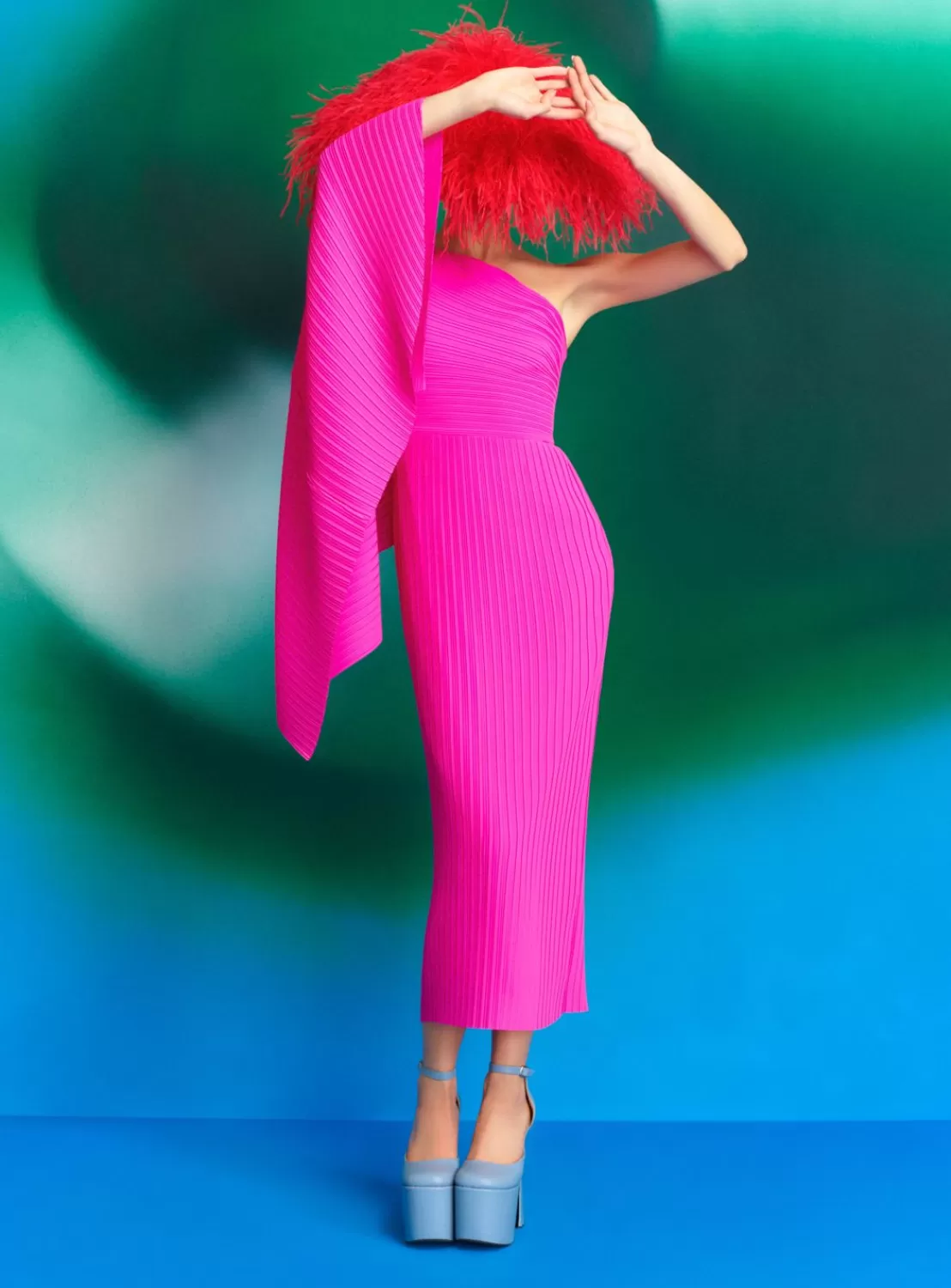 The Lenna Midi Dress In Fuchsia^Solace London Hot