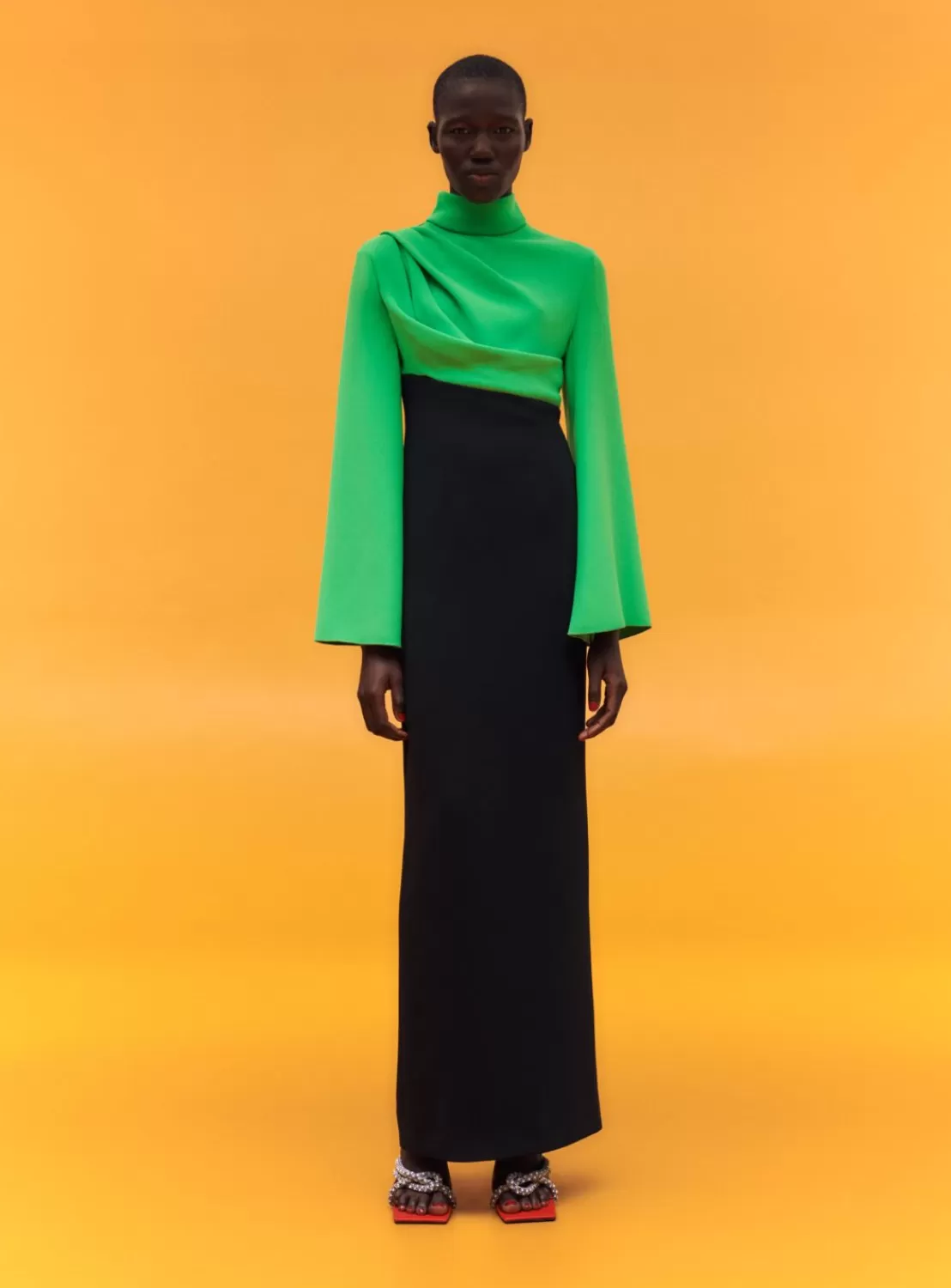 The Lia Maxi Dress In Bright Green & Black^Solace London Fashion