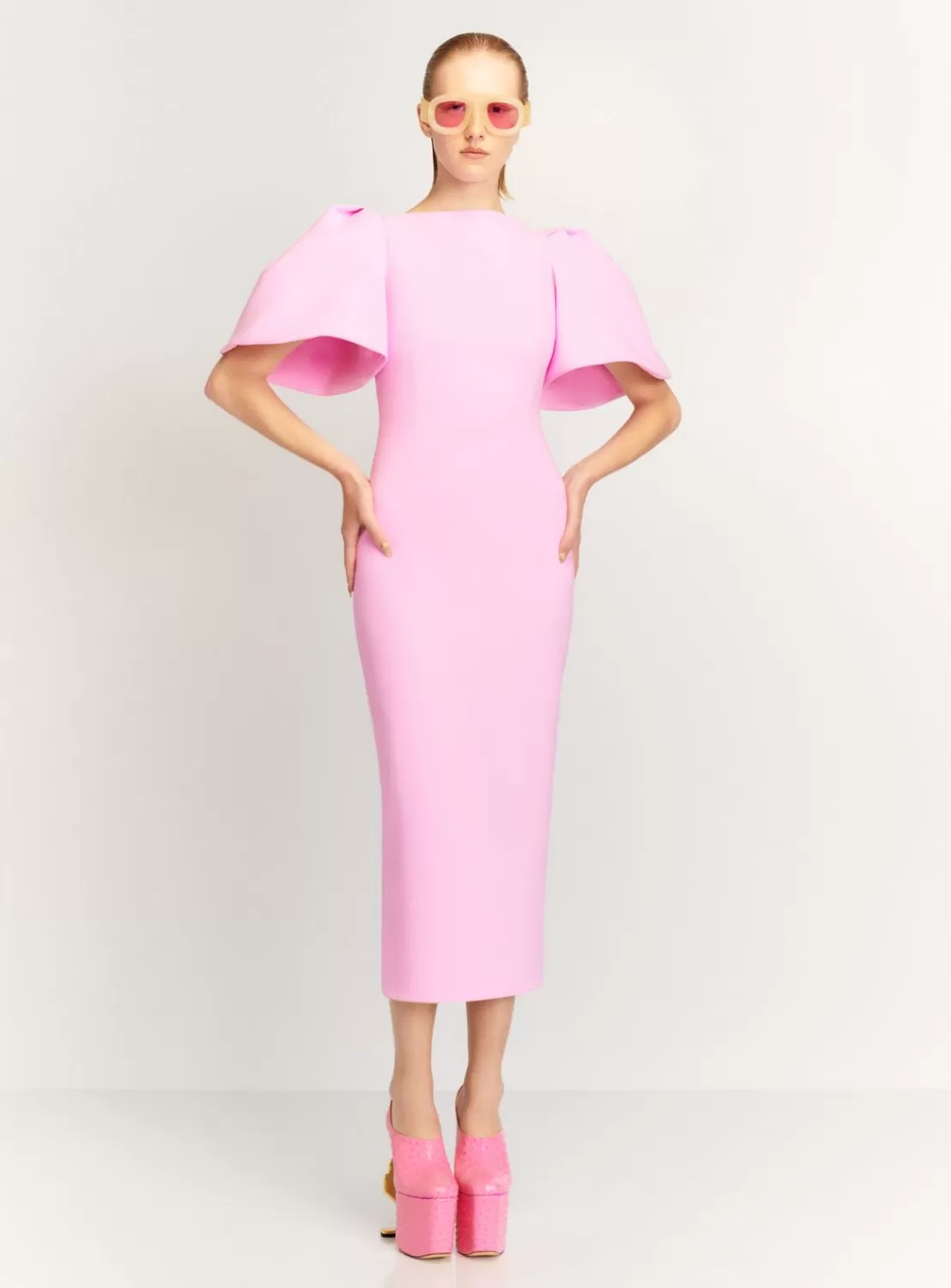 The Lora Midi Dress In Blush^Solace London Cheap