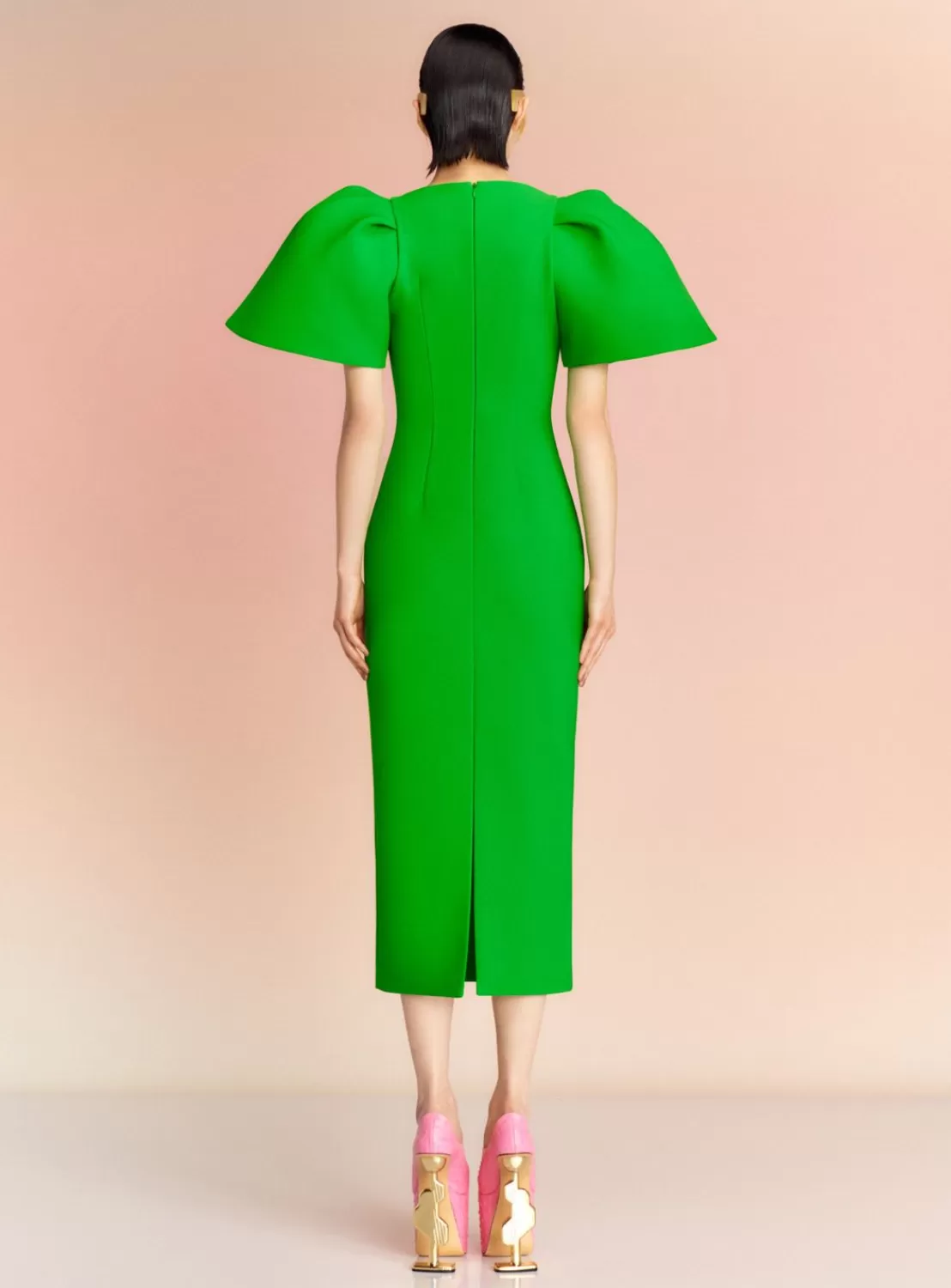 The Lora Midi Dress In Bright Green^Solace London Shop