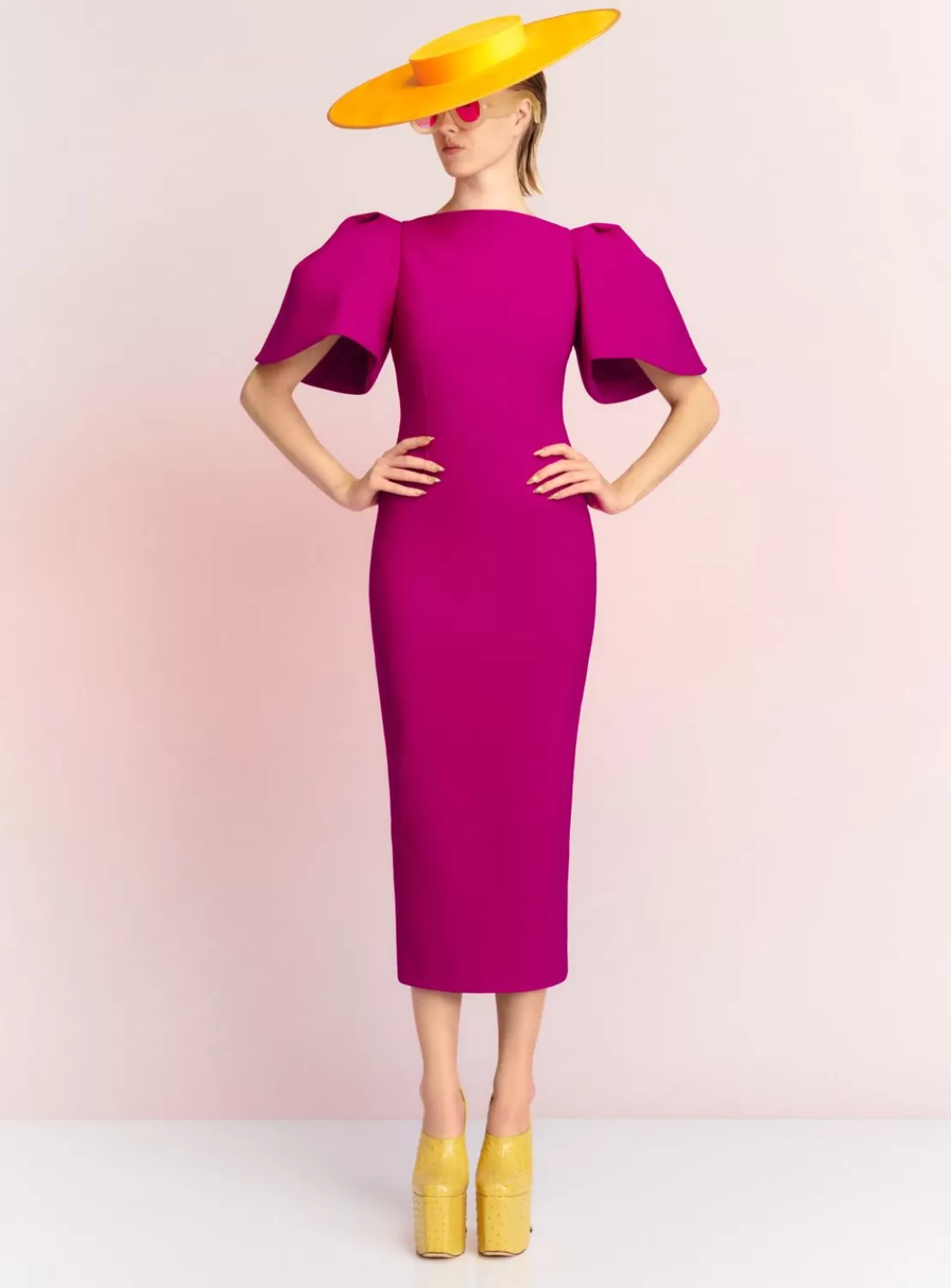 The Lora Midi Dress In Fuchsia^Solace London Cheap