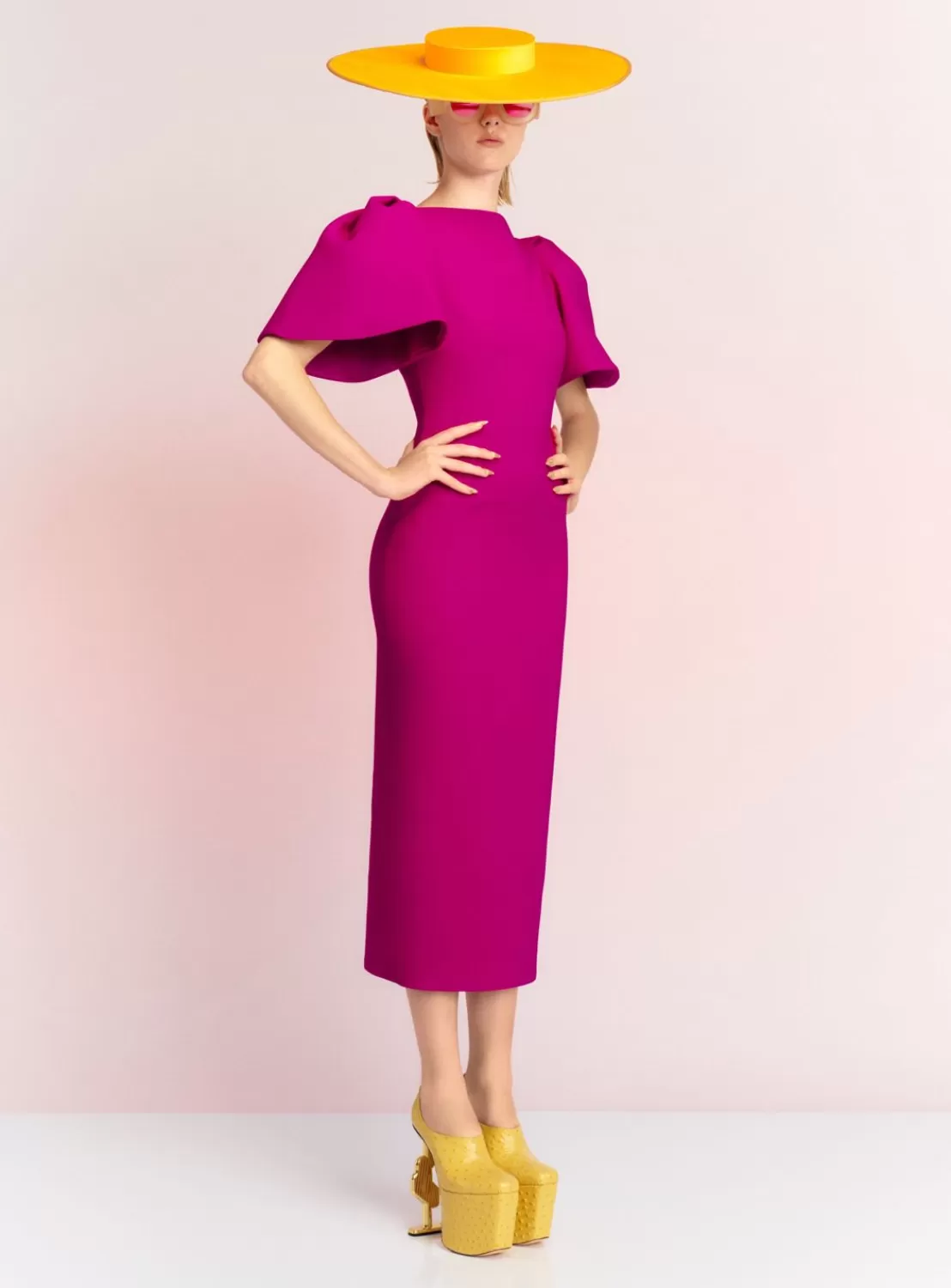 The Lora Midi Dress In Fuchsia^Solace London Cheap