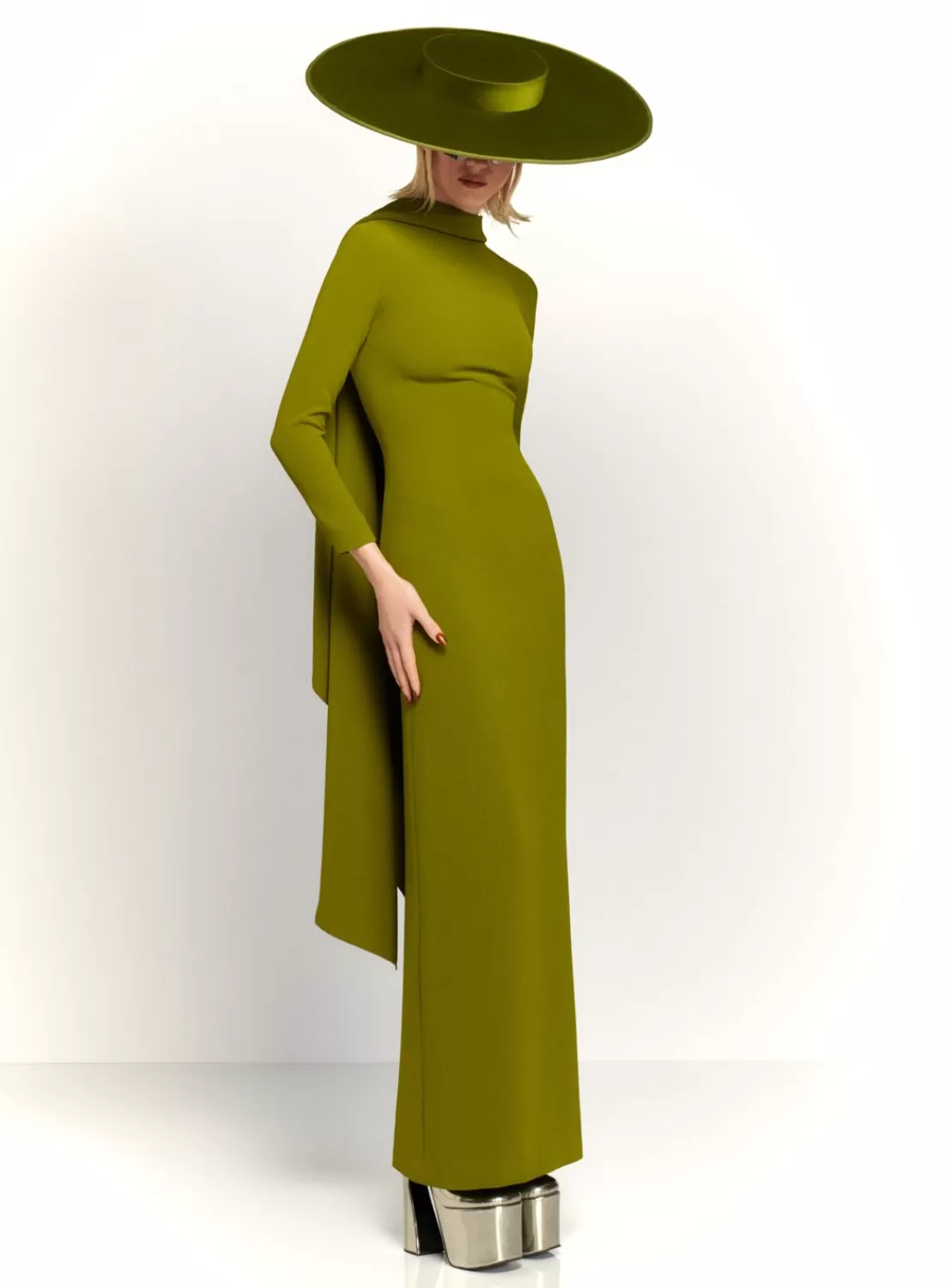 The Luisa Maxi Dress In Sweet Pea Green^Solace London Shop