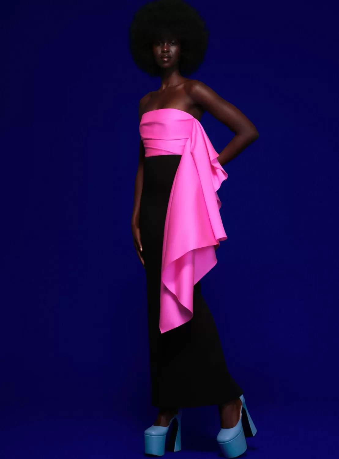 The Milena Maxi Dress In Hot Pink & Black^Solace London Cheap