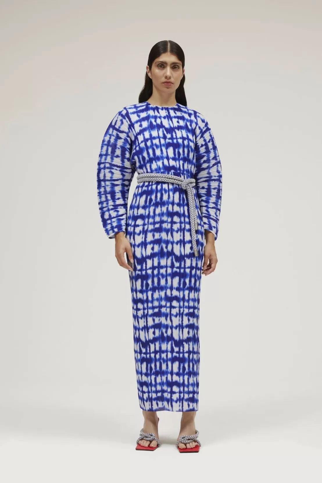 The Mirabelle Dress In Cobalt Blue Painted Check^Solace London Shop