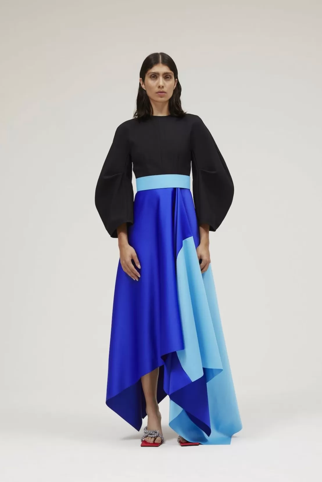 The Quinn Dress In Black & Cobalt Blue^Solace London Cheap