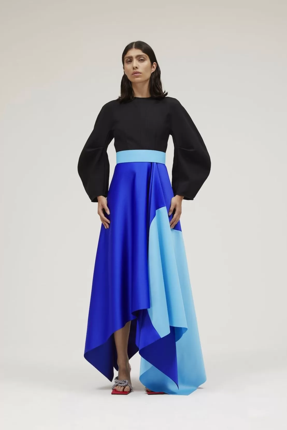 The Quinn Dress In Black & Cobalt Blue^Solace London Cheap