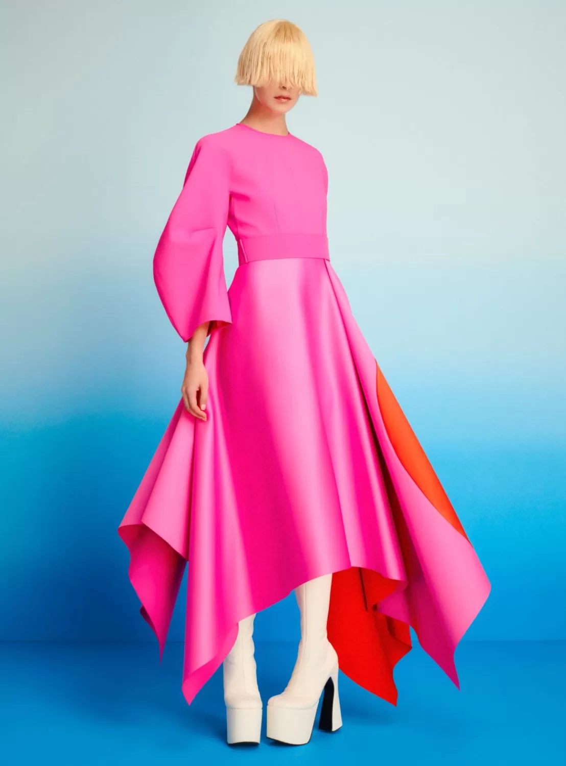 The Quinn Midi Dress In Fuchsia & Orange^Solace London Best