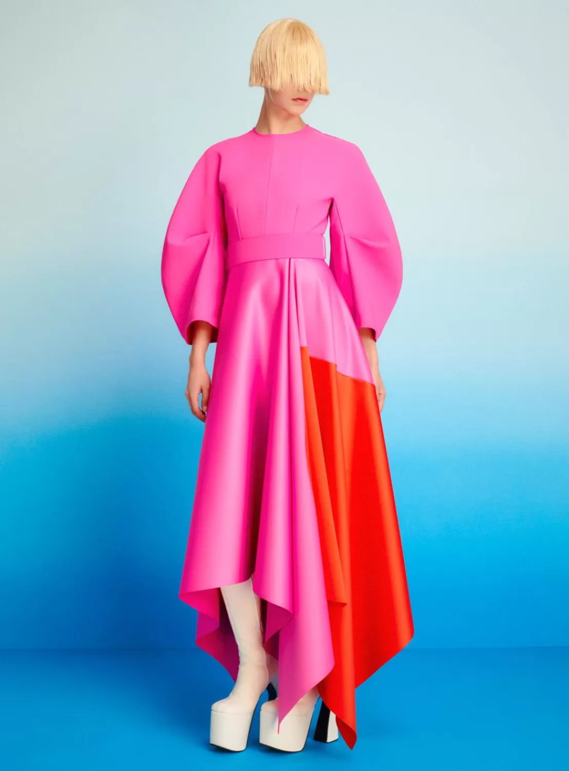 The Quinn Midi Dress In Fuchsia & Orange^Solace London Best