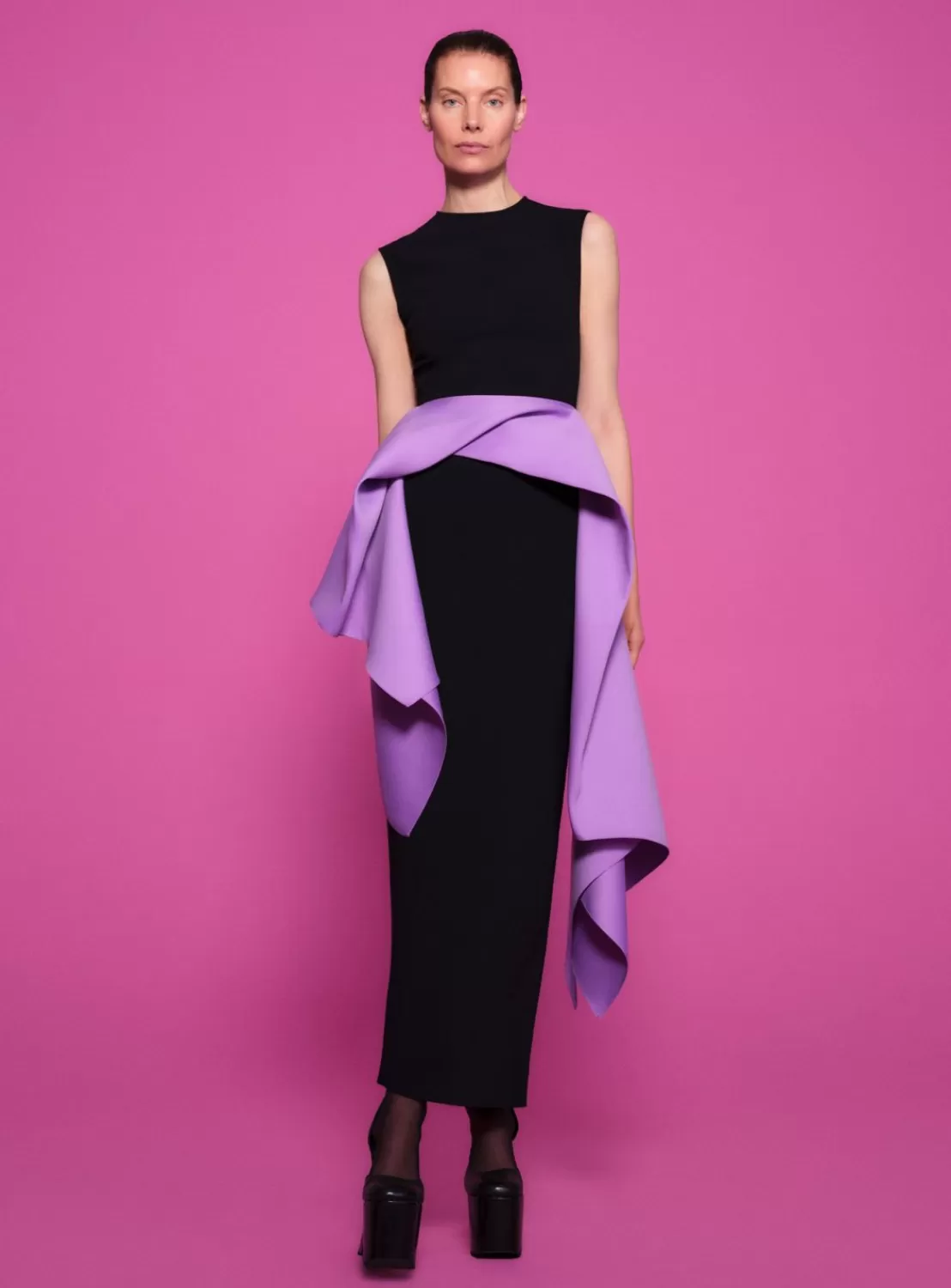 The Renn Maxi Dress In Black & Lilac^Solace London Cheap