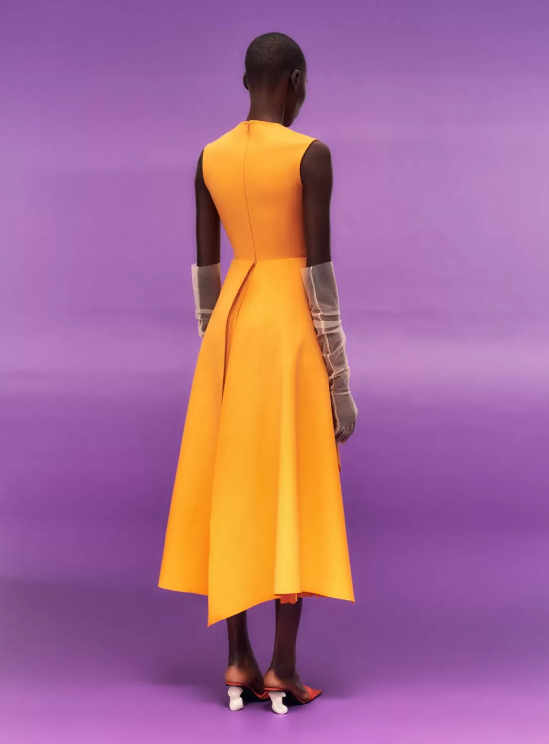 The Severny Midi Dress In Bright Orange^Solace London Clearance