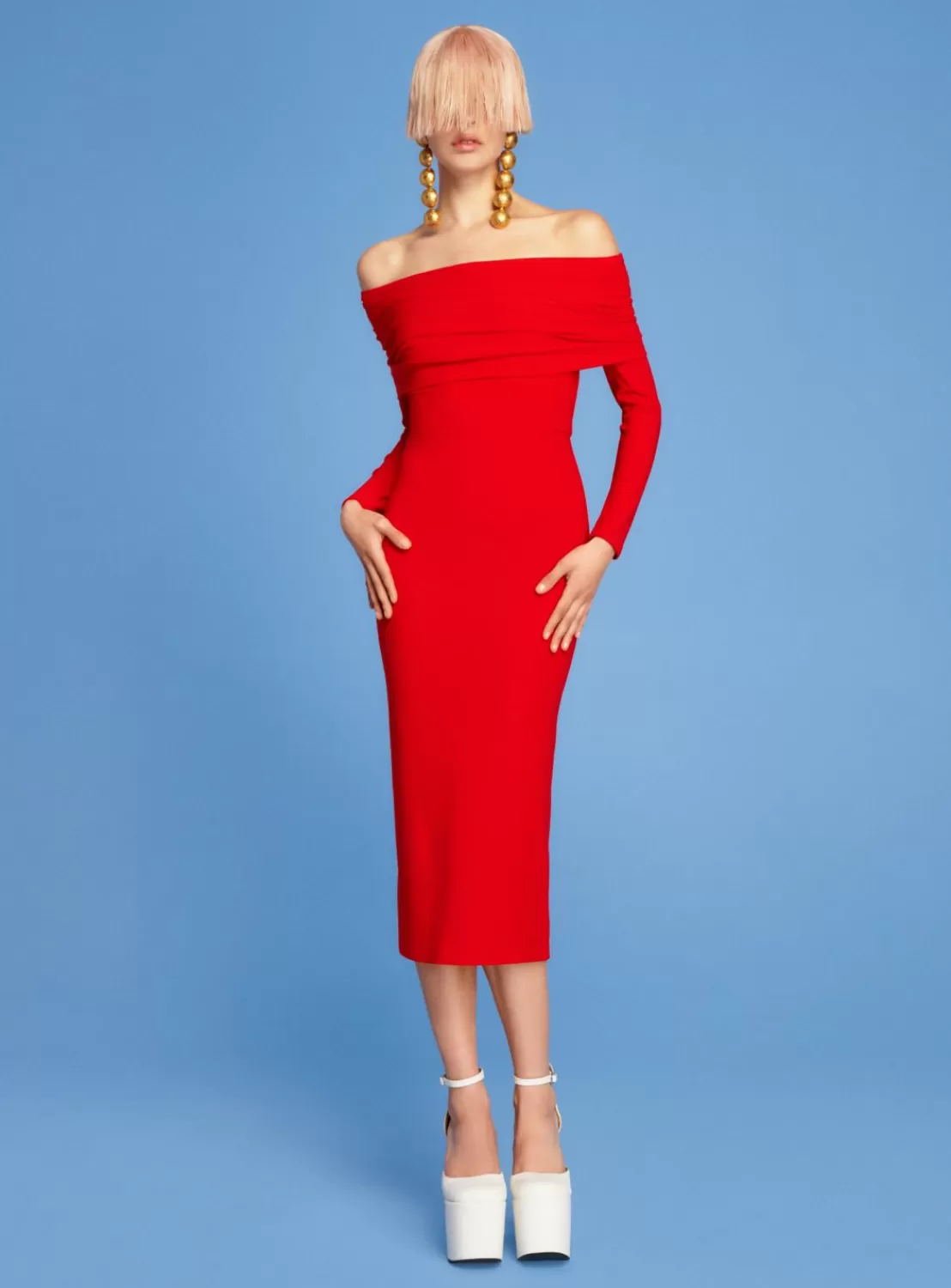 The Willow Midi Dress In Red^Solace London Fashion